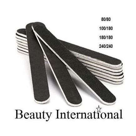 Black 240/240 Grit Nail Files 10 Pack