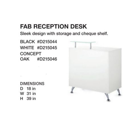 Beauty International Fab Reception Desk Walnut
