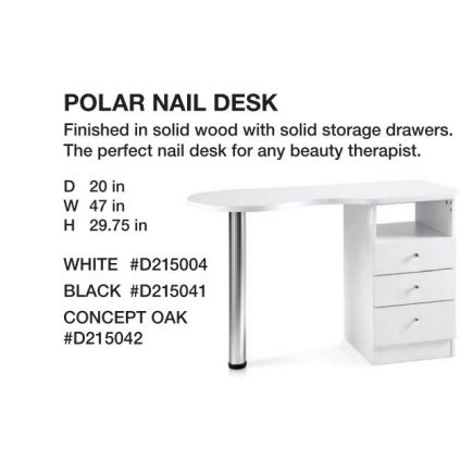 Polar Nail Desk White