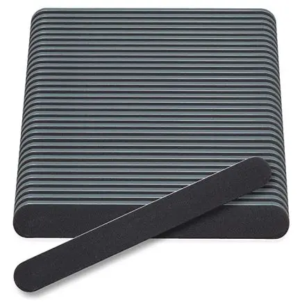 Black Straight 100/180 Nail Files 50 Pack