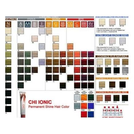 CHI Ionic Shine Hair Colour Chart | Hair Colour Aids