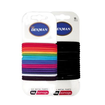 Denman Non Slip 4mm Elastic Bands Black