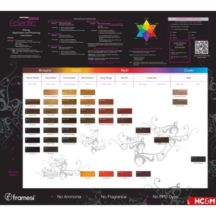 Framesi Eclectic Care Shade Chart