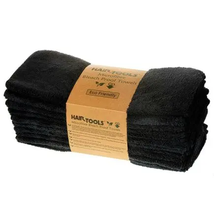 Hair Tools Microfibre Bleach Proof Towels Black12 Pack