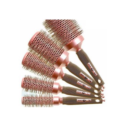 Head Jog 77 Pink Ceramic & Ionic Radial Hair Brush 33mm