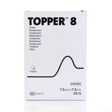 JJ Topper 8 Sterile Swabs 7.5 x 7.5 100 Pack