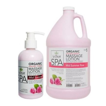La Palm Organic Massage Lotion Mid Summer Rose 1 Gallon
