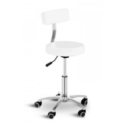 Modern Stool White With Backrest