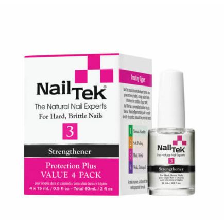 NailTek 3 Moisturizing Strenghtener For Hard Brittle Nails 4 Pack