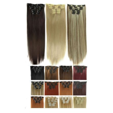 Remy Clip In Hair Extensions No.1B 18 inch