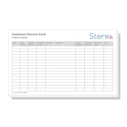 Sterex Client Treatment Record Cards