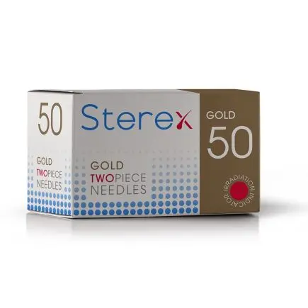 Sterex F4G Two Piece Gold Needles 50 Pack