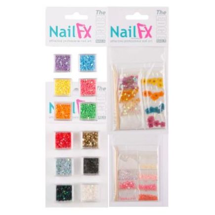 The Edge Nail FX Nail Art Decoration Flat Stones Set A