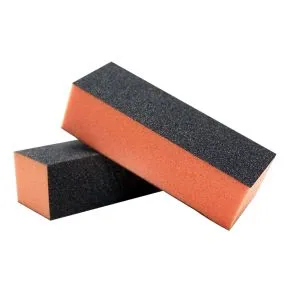 Beauty International Orange Block Nail Buffers 100/180 Grit 10 Pack