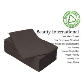 Disposable Bio Degradable Salon Premium Hand Towel Black 50pk