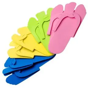Disposable Pedicure Slippers 12 Pack Coloured