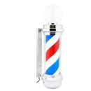 Chrome Barber Pole with Blue, Red & White Stripes With Bulb
