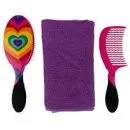 Wet Brush Detangle and Dry Kit: Detangler, Comb and Hair Turban